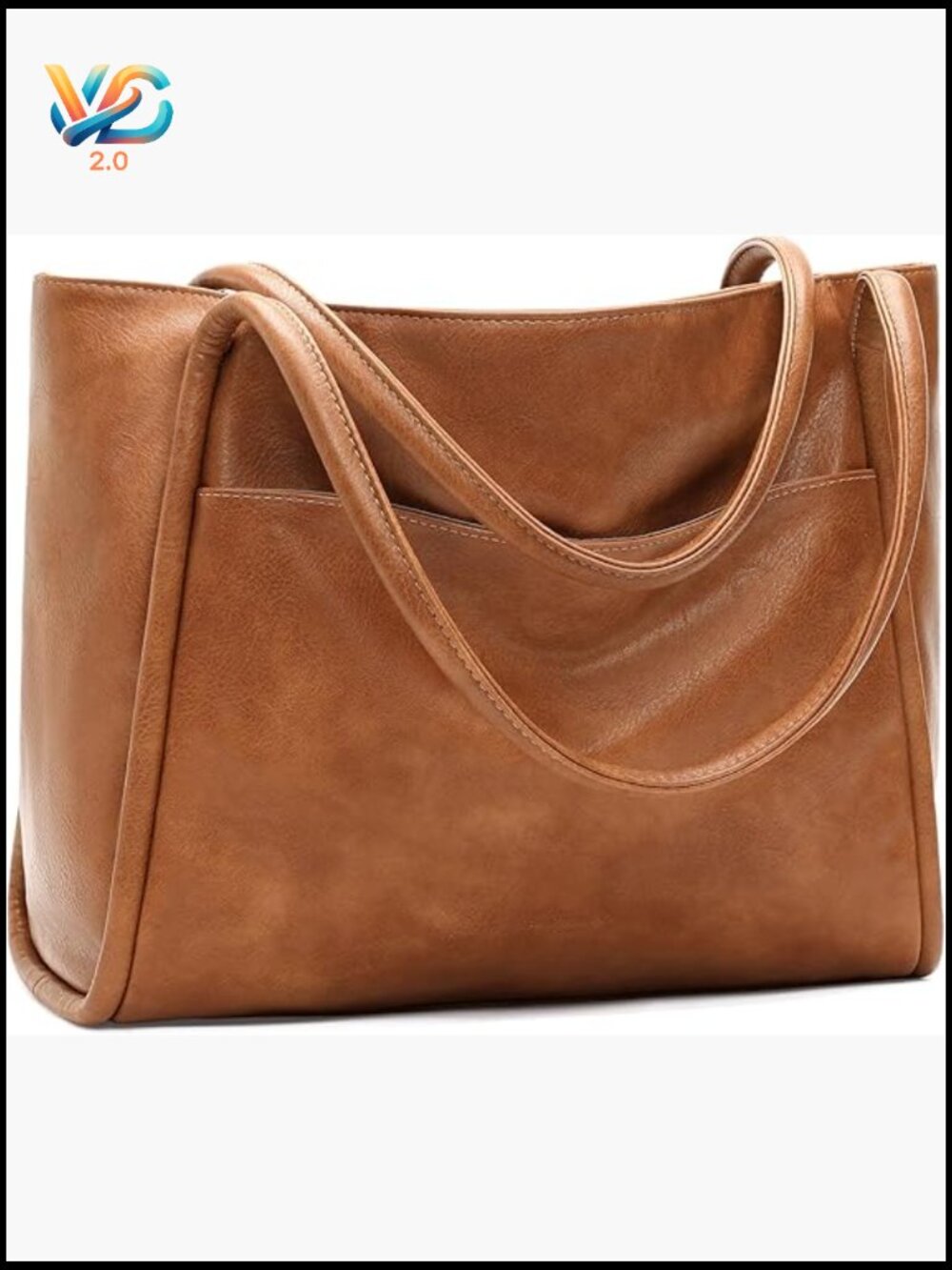 Tote Bag for Women Work with Zipper Vegan Leather Ladies Travel Shoulder Bag
